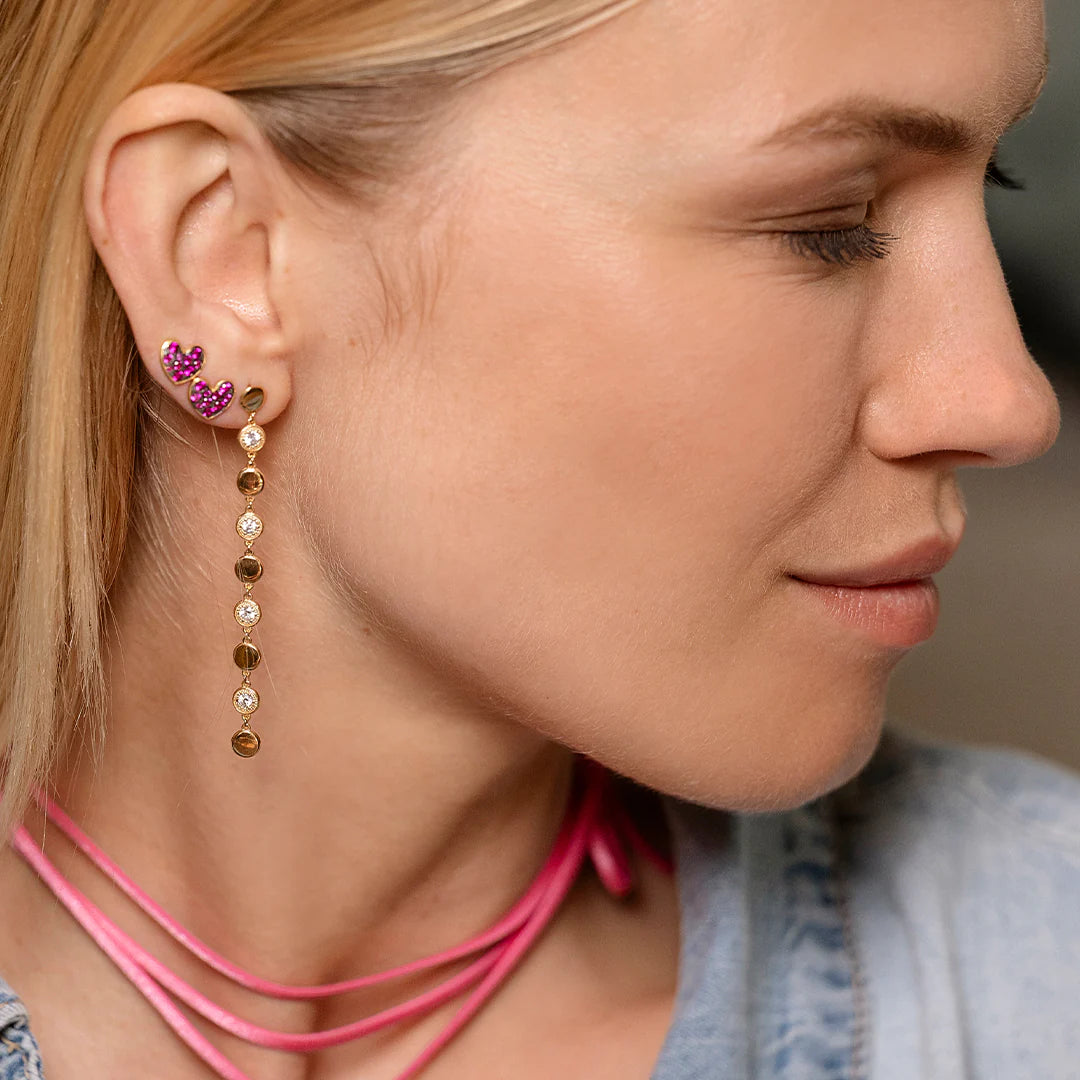 Orecchini Lobo Pavè Small Zirconi Colorati - Stardust Ten