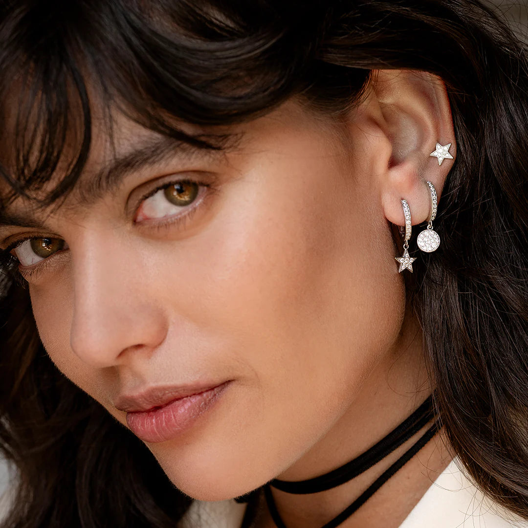 Orecchini Lobo Stella Pavè Small - Stardust Ten