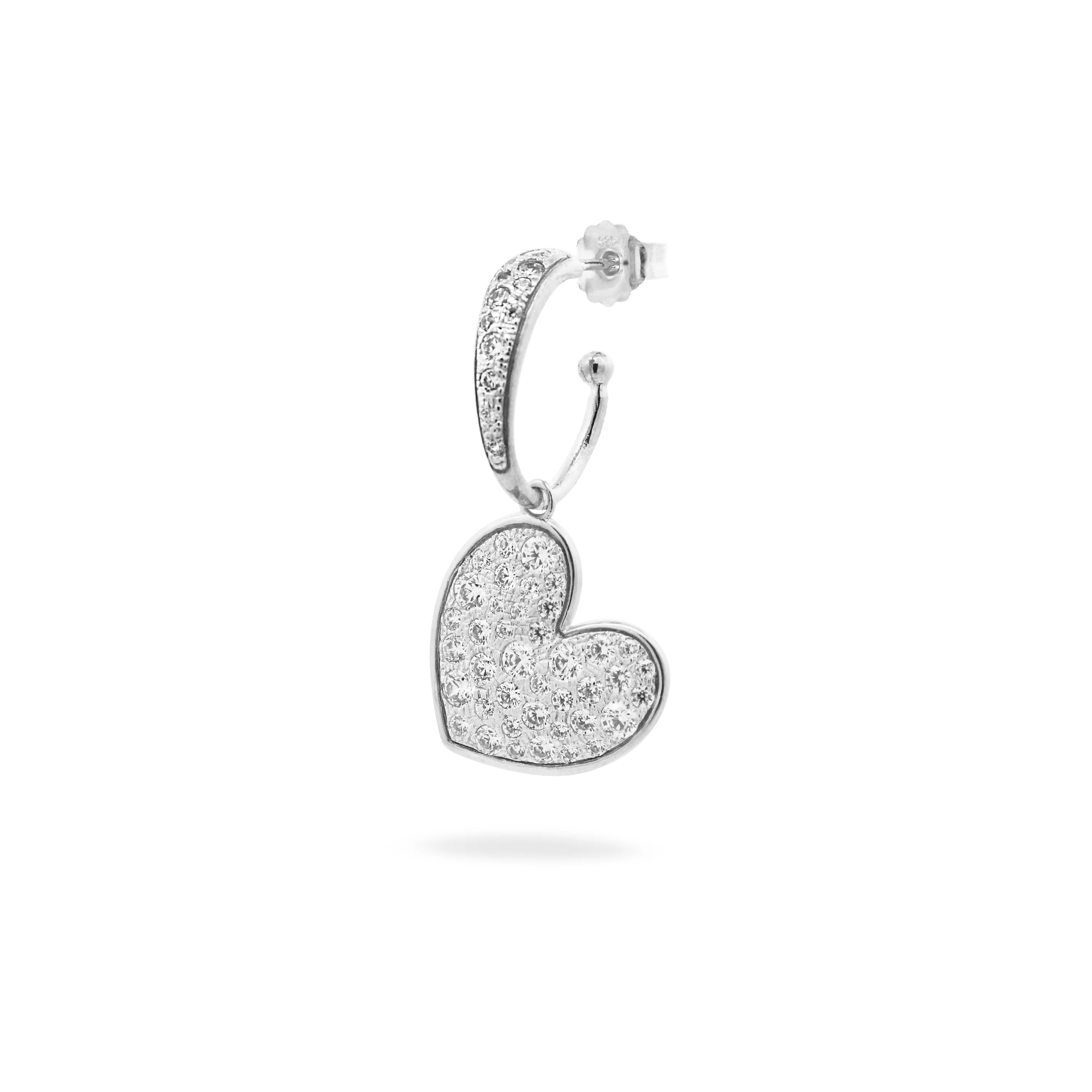 Mono-orecchino Hoop Pavè Cuore Oversized - Stardust Ten