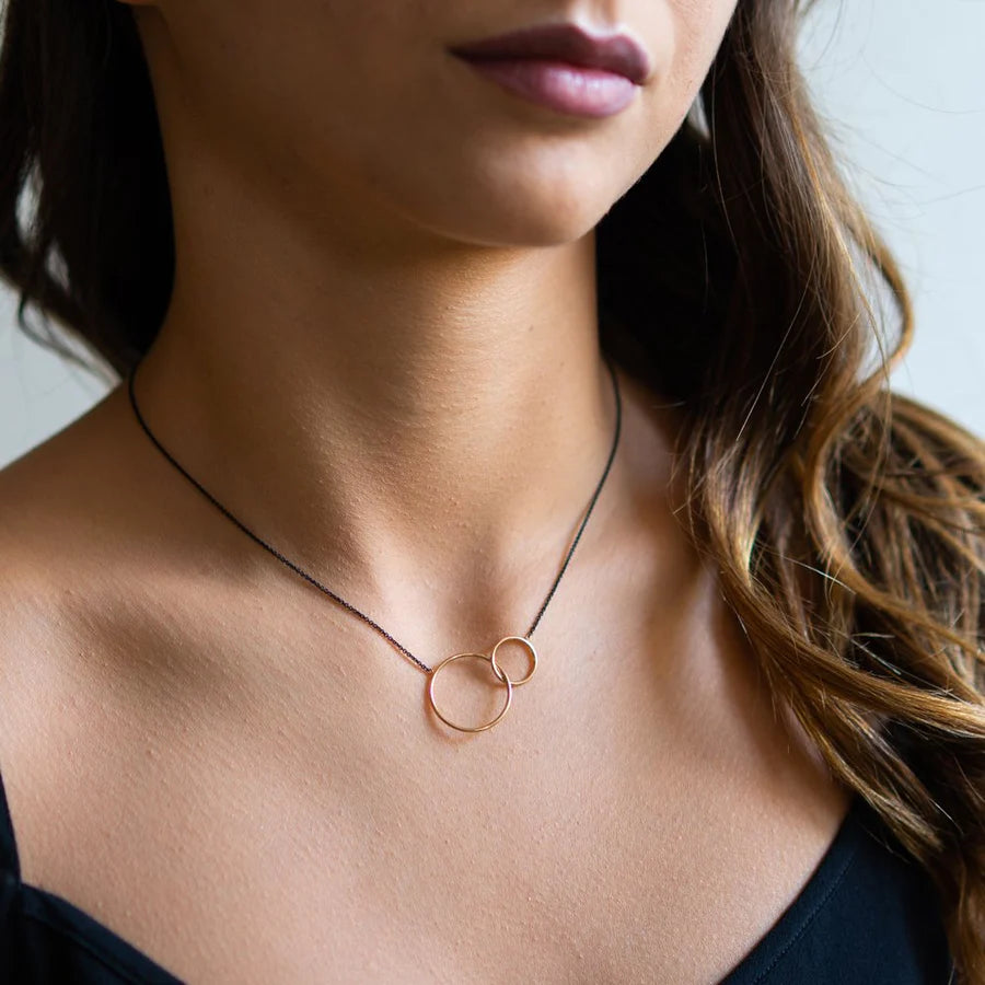 Black Unione - Collana in Oro Rosa 18 KT e PVD Nero
