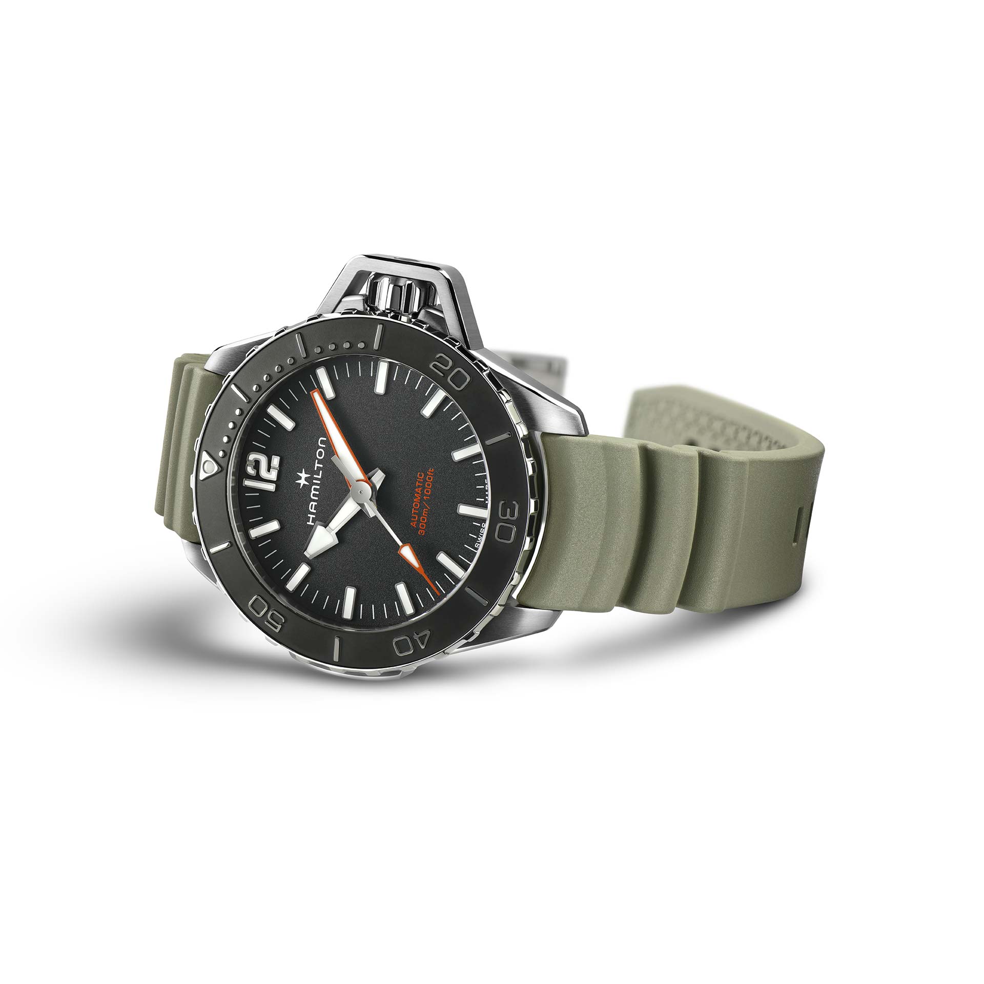 Khaki Navy Frogman Auto - Cinturino verde
