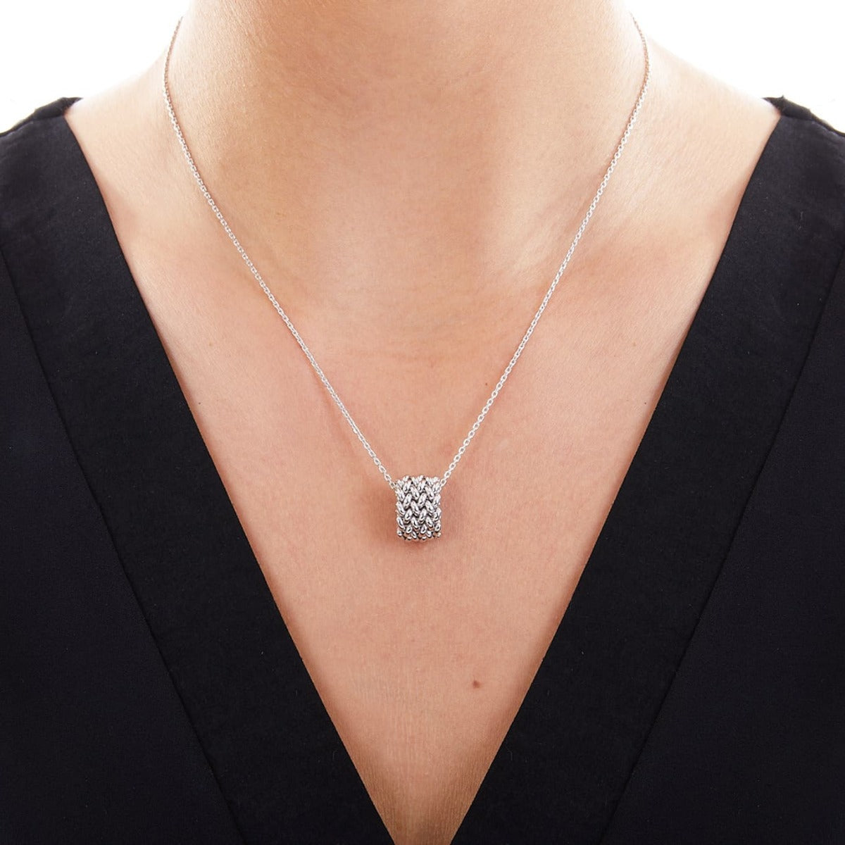 Collana in argento rodiato Chicco
